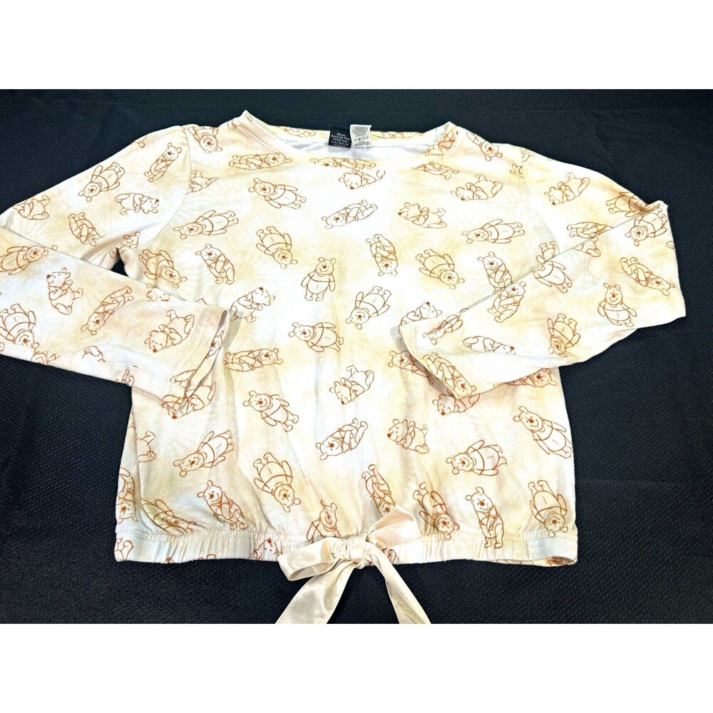 Disney Winnie the Pooh Women’s Small Long Sleeve Top Elasticized Hem Bow